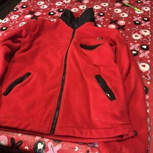 Outhere‎ Smart Tex Red Fleece Mid Weight Gorpcore Sweater Jacket Hunting